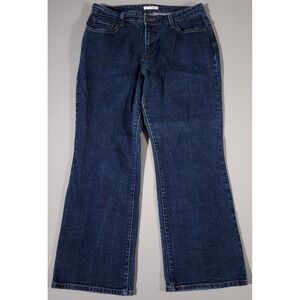 Levi's 580 Boot Cut Jeans Women 16W Short Blue Dark Wash Denim Stretch